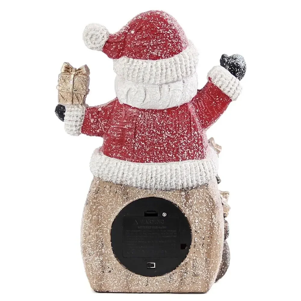 Santa Claus Statue with LED Lights Rustic Christmas Decoration